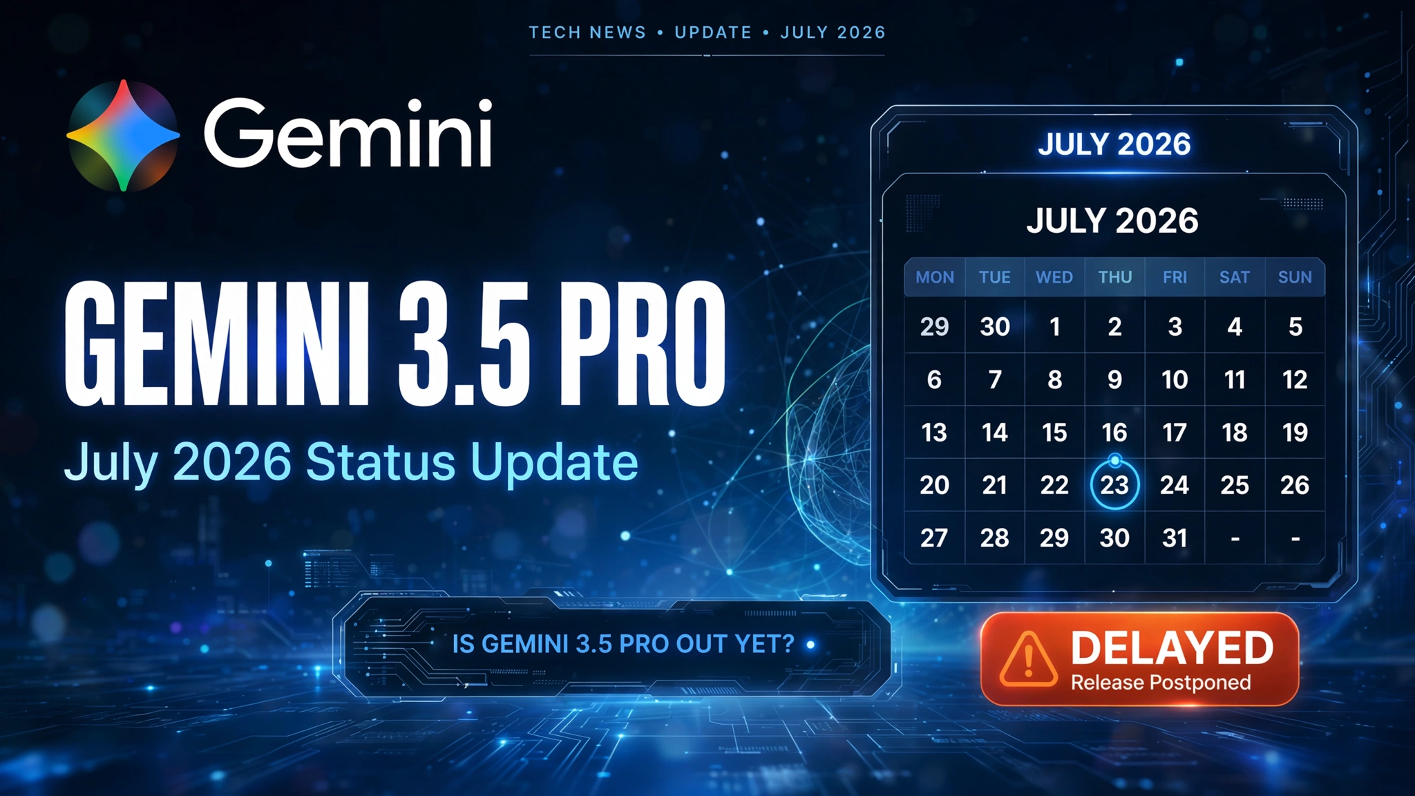 is gemini 3.5 pro out yet july 2026