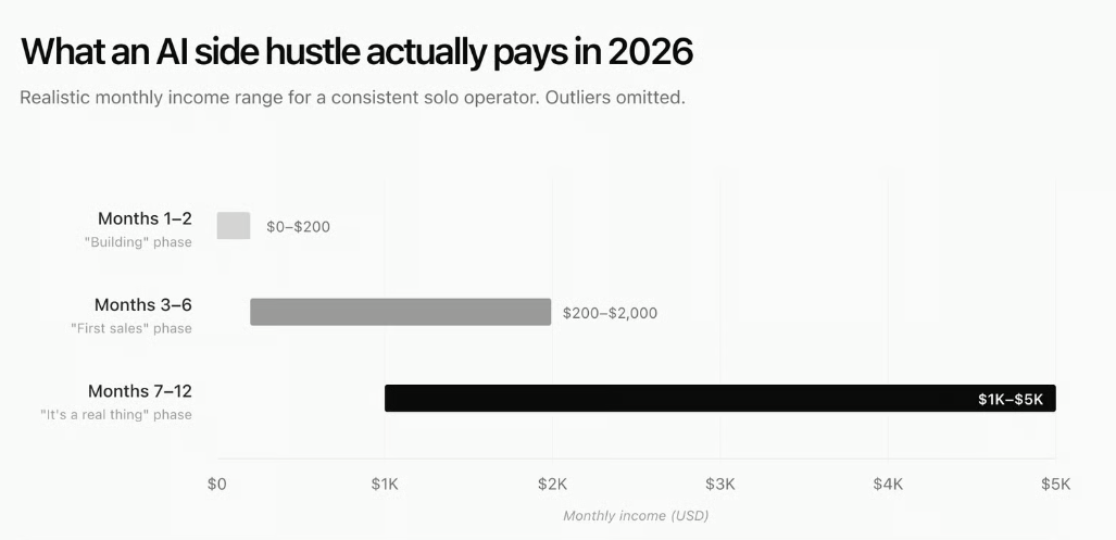 how much can you realistically make with ai side hustle